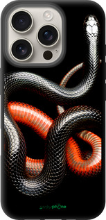 TPU чехол Красно-черная змея на черном фоне для Apple iPhone 16 Pro - 4063b-3708 изображение 