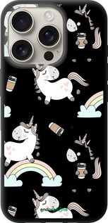 TPU чехол Единорог и кофе для Apple iPhone 16 Pro - 4661b-3708 изображение 