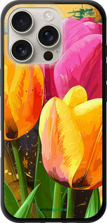 TPU чехол Нарисованные тюльпаны для Apple iPhone 16 Pro - 5990b-3708 изображение 