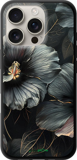 TPU чехол Черные цветы для Apple iPhone 16 Pro - 6031b-3708 изображение 