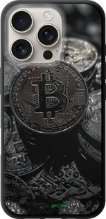 TPU чехол Black Bitcoin для Apple iPhone 16 Pro - 6090b-3708 изображение 