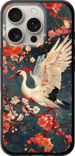 TPU чехол Сакура и аист для Apple iPhone 16 Pro - 6108b-3708 изображение 