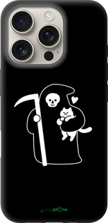 TPU чехол Минималистичный арт: смерть и кошка для Apple iPhone 16 Pro - 6529b-3708 изображение 