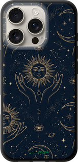 TPU чехол Celestial Harmony: Sun & Moon Gold Mystic Pattern для Apple iPhone 16 Pro - 6778b-3708 изображение 