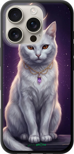 TPU чехол Mystic White Cat Gothic Dark Purple Gold для Apple iPhone 16 Pro - 6805b-3708 изображение 