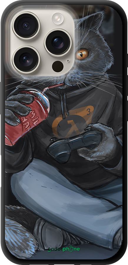 TPU чехол gamer cat для Apple iPhone 16 Pro - 4140b-3708 изображение 