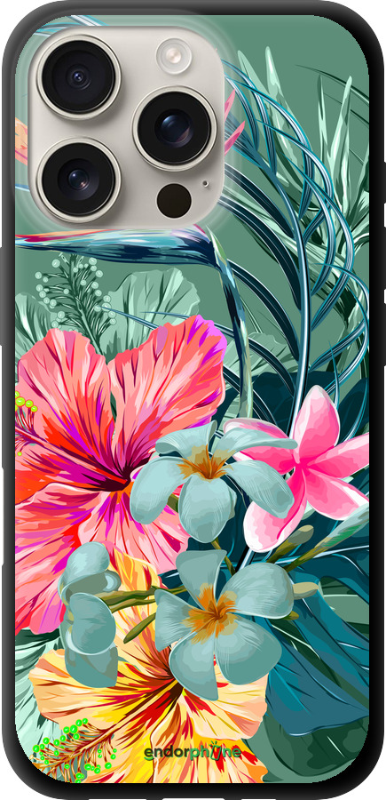TPU чехол Тропические цветы v1 для Apple iPhone 16 Pro - 4667b-3708 изображение 