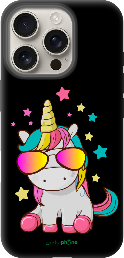 TPU чехол Єдиноріг в окулярах для Apple iPhone 16 Pro - 4879b-3708 изображение 
