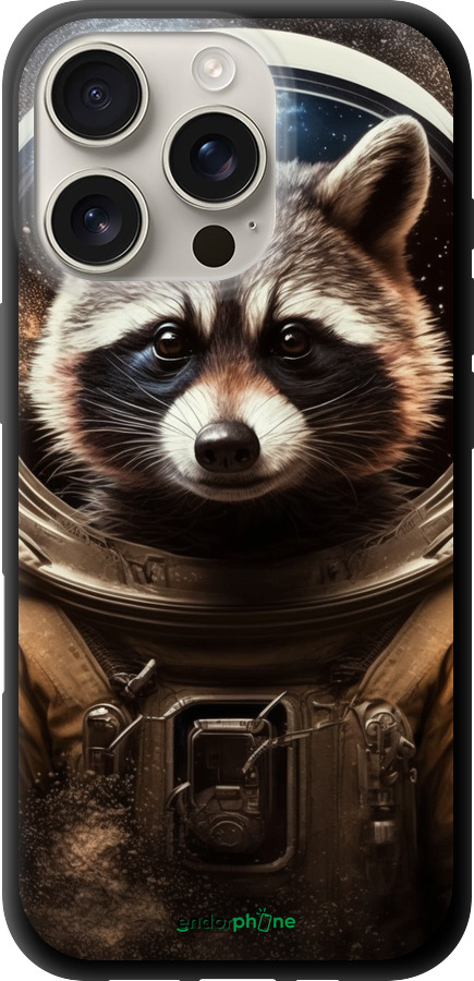 TPU чехол Raccoon austronaut для Apple iPhone 16 Pro - 5581b-3708 изображение 