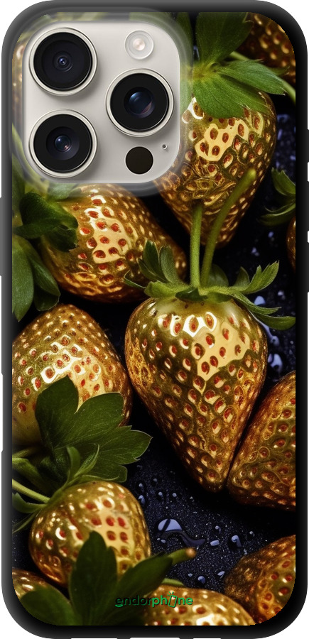 TPU чехол Золотая клубника для Apple iPhone 16 Pro - 5637b-3708 изображение 