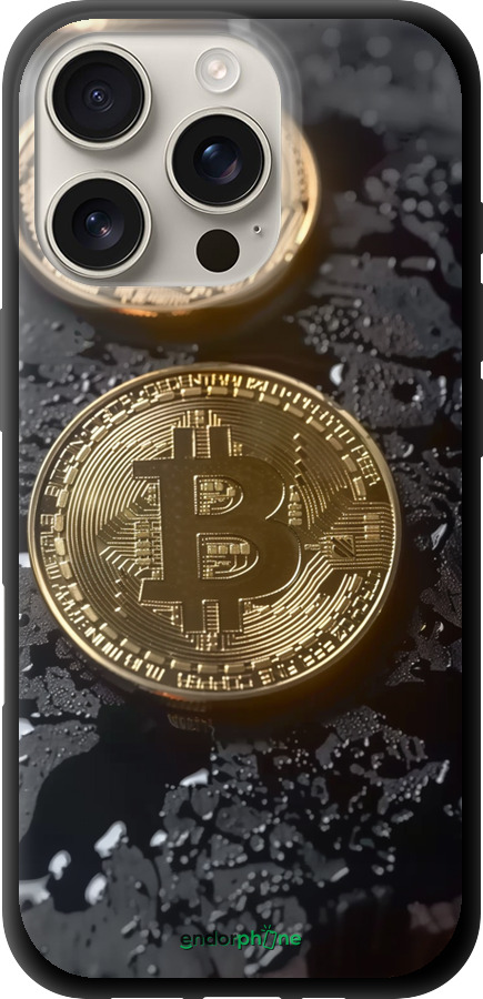 TPU чехол Вулканійчний Bitcoin для Apple iPhone 16 Pro - 6092b-3708 изображение 