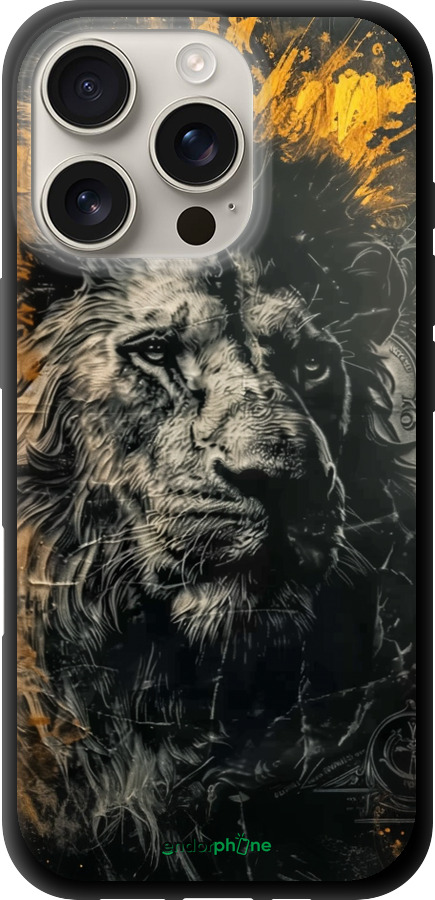 TPU чехол Лев в золотых красках для Apple iPhone 16 Pro - 6155b-3708 изображение 