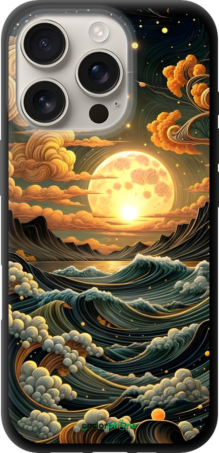 TPU чехол Арт волны для Apple iPhone 16 Pro - 6332b-3708 изображение 