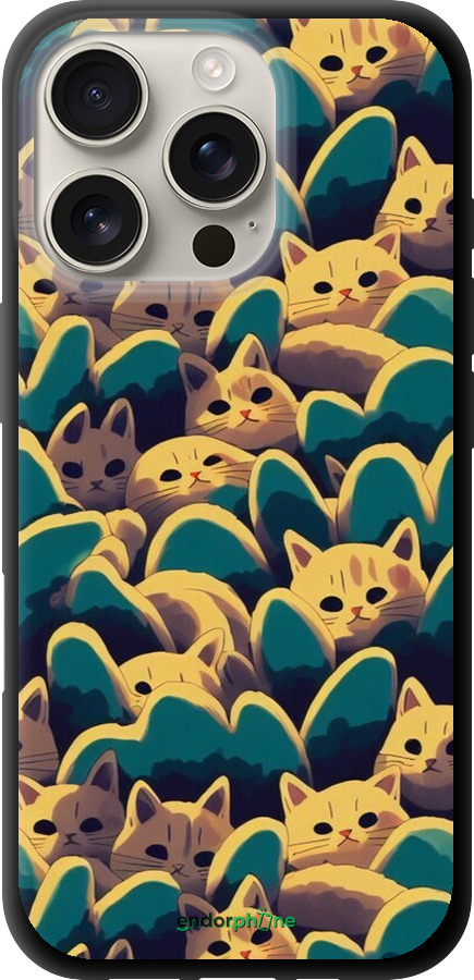 TPU чехол С изображением кошек для Apple iPhone 16 Pro - 6429b-3708 изображение 