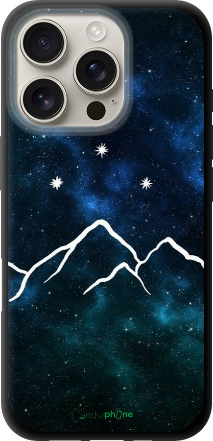 TPU чехол Горы и звезды нарисованы на фоне галактики для Apple iPhone 16 Pro - 6490b-3708 изображение 