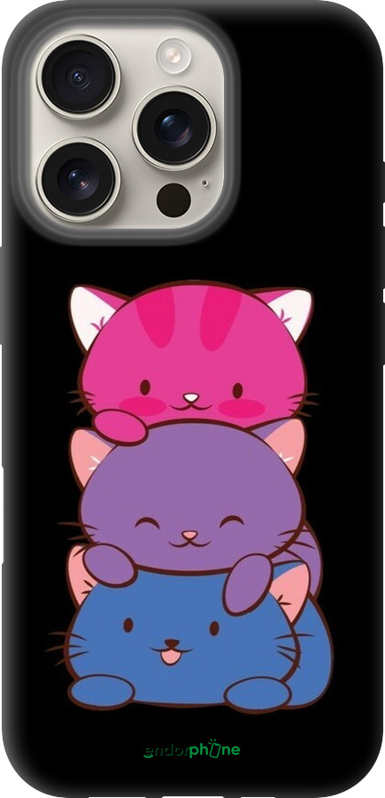TPU чехол Милые кошки для Apple iPhone 16 Pro - 6518b-3708 изображение 