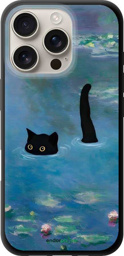 TPU чехол С изображением кота и водяной лилии Monet для Apple iPhone 16 Pro - 6519b-3708 изображение 