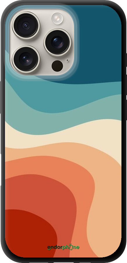 TPU чехол В стиле ретро с волнами для Apple iPhone 16 Pro - 6531b-3708 изображение 