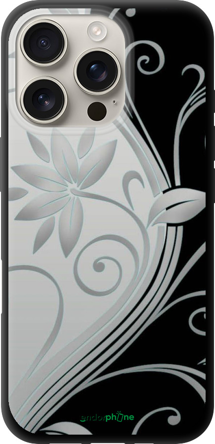 TPU чехол Цветы на чёрно-белом фоне для Apple iPhone 16 Pro - 840b-3708 изображение 