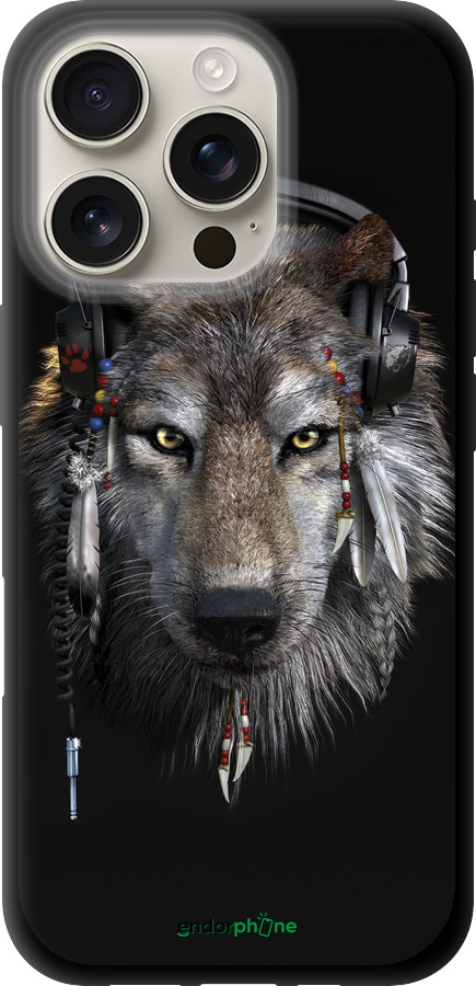 TPU чехол Волк-меломан для Apple iPhone 16 Pro - 875b-3708 изображение 