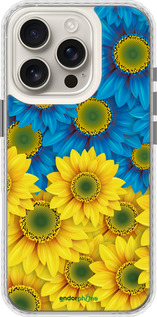 Чехол Bumper чехол Жёлто-голубые цветы для Apple iPhone 16 Pro - 1048pc-3708 изображение 