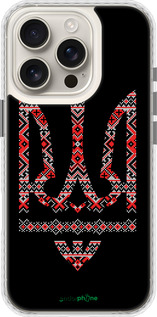 Чехол Bumper чехол Герб - вышиванка на черном фоне для Apple iPhone 16 Pro - 1196pc-3708 изображение 