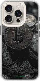 Чехол Bumper чехол Black Bitcoin для Apple iPhone 16 Pro - 6090pc-3708 изображение 