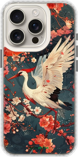 Чехол Bumper чехол Сакура и аист для Apple iPhone 16 Pro - 6108pc-3708 изображение 