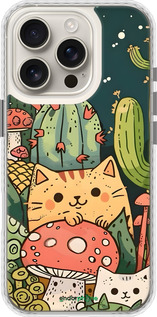Чехол Bumper чехол Коты грибы для Apple iPhone 16 Pro - 6321pc-3708 изображение 