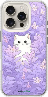 Чехол Bumper чехол Котик в цветах для Apple iPhone 16 Pro - 6390pc-3708 изображение 