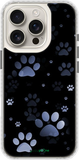 Чехол Bumper чехол С синими отпечатками лап для Apple iPhone 16 Pro - 6441pc-3708 изображение 