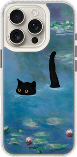 Чехол Bumper чехол С изображением кота и водяной лилии Monet для Apple iPhone 16 Pro - 6519pc-3708 изображение 