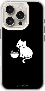 Чехол Bumper чехол С милым котом на черном фоне для Apple iPhone 16 Pro - 6528pc-3708 изображение 