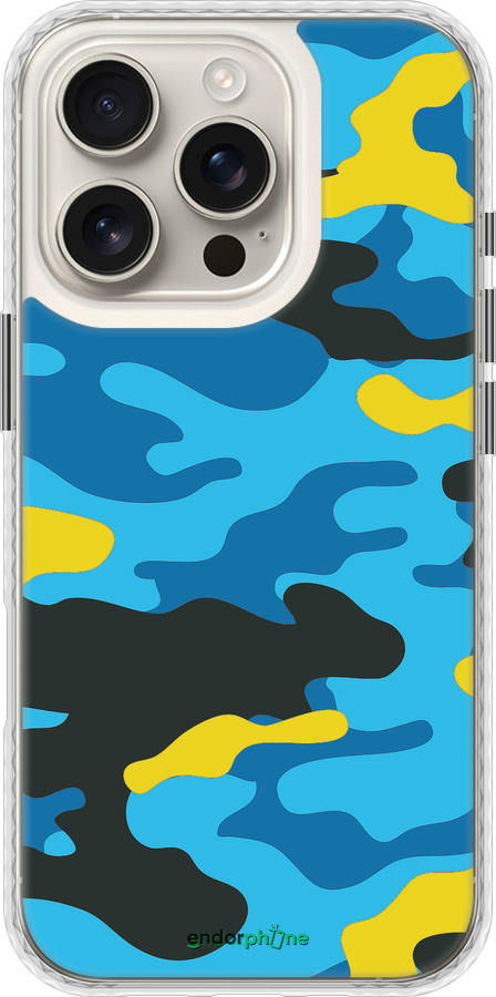 Чехол Bumper чехол Желто-голубой камуфляж для Apple iPhone 16 Pro - 1084pc-3708 изображение 
