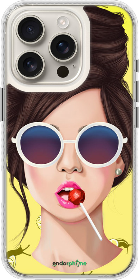 Чехол Bumper чехол Девушка с чупа-чупсом для Apple iPhone 16 Pro - 3979pc-3708 изображение 