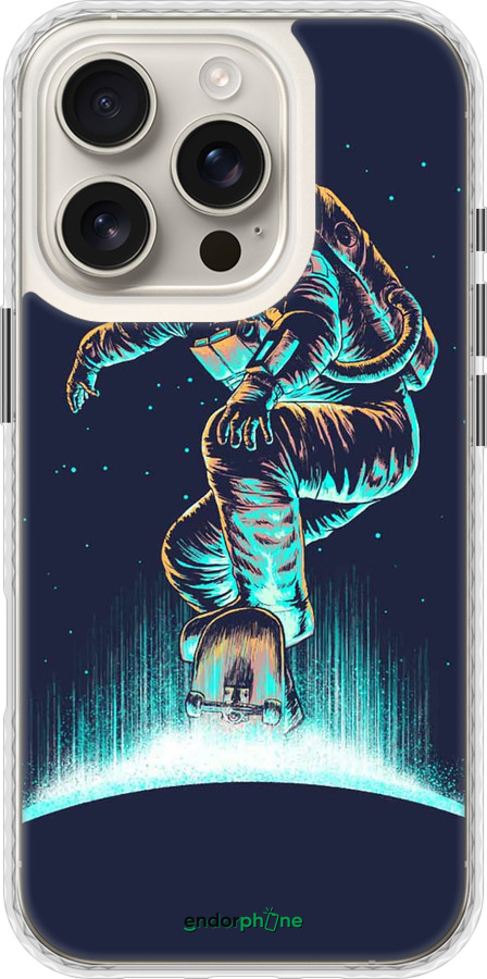 Чехол Bumper чехол Космонавт на скейтборде для Apple iPhone 16 Pro - 4145pc-3708 изображение 