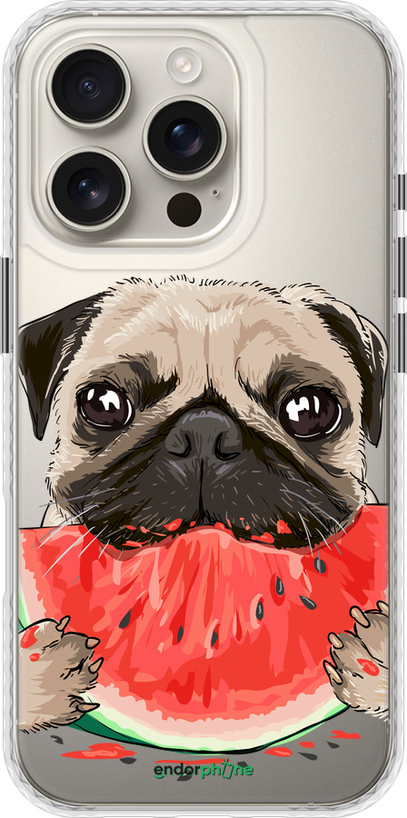 Чехол Bumper чехол Мопс и арбуз для Apple iPhone 16 Pro - 4665pc-3708 изображение 