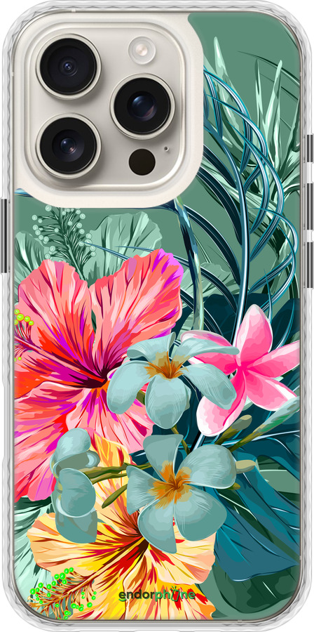 Чехол Bumper чехол Тропические цветы v1 для Apple iPhone 16 Pro - 4667pc-3708 изображение 