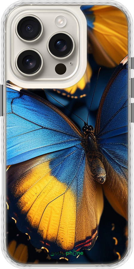 Чехол Bumper чехол Желто-голубые бабочки для Apple iPhone 16 Pro - 6046pc-3708 изображение 
