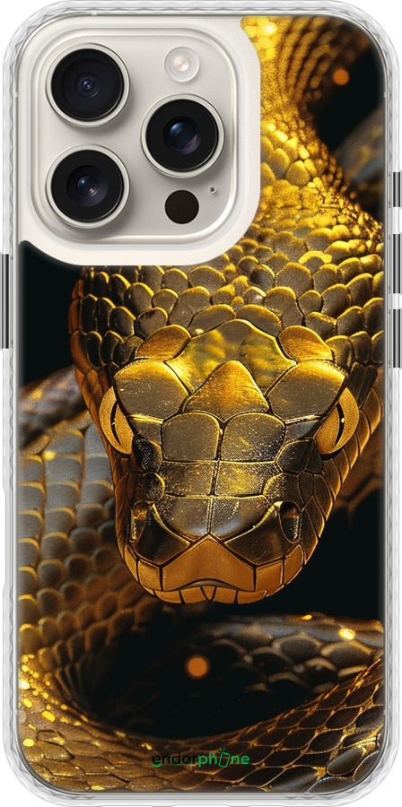 Чехол Bumper чехол Golden snake для Apple iPhone 16 Pro - 6072pc-3708 изображение 