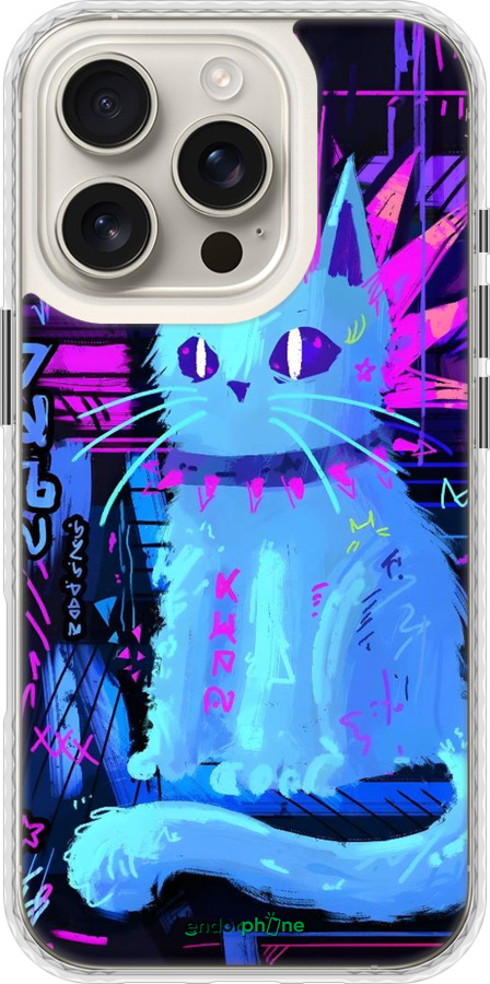 Чехол Bumper чехол Кот панк для Apple iPhone 16 Pro - 6311pc-3708 изображение 
