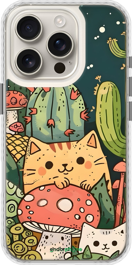 Чехол Bumper чехол Коты грибы для Apple iPhone 16 Pro - 6321pc-3708 изображение 