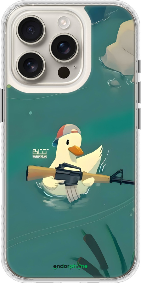 Чехол Bumper чехол Уточка с автоматом для Apple iPhone 16 Pro - 6356pc-3708 изображение 