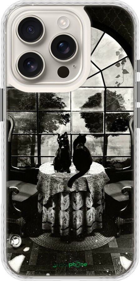 Чехол Bumper чехол Череп и коты для Apple iPhone 16 Pro - 6432pc-3708 изображение 