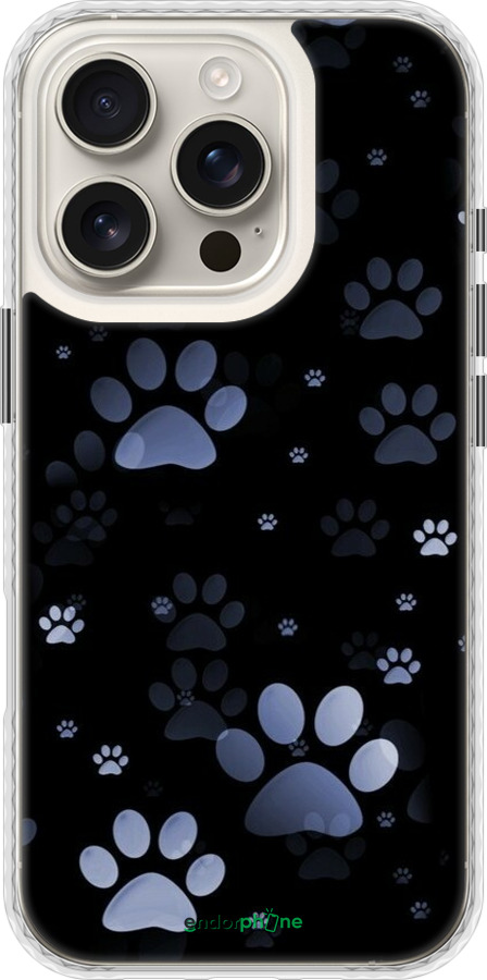 Чехол Bumper чехол С синими отпечатками лап для Apple iPhone 16 Pro - 6441pc-3708 изображение 
