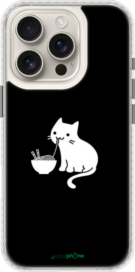 Чехол Bumper чехол С милым котом на черном фоне для Apple iPhone 16 Pro - 6528pc-3708 изображение 