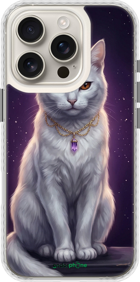 Чехол Bumper чехол Mystic White Cat Gothic Dark Purple Gold для Apple iPhone 16 Pro - 6805pc-3708 изображение 