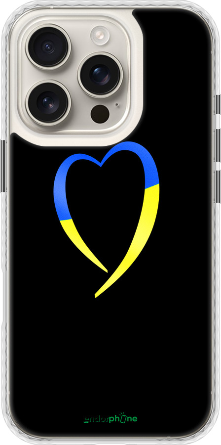 Чехол Bumper чехол Жёлто-голубое сердце для Apple iPhone 16 Pro - 885pc-3708 изображение 