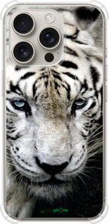 Силикон с усиленными углами чехол Грустный белый тигр для Apple iPhone 16 Pro - 106sp-3708 изображение 