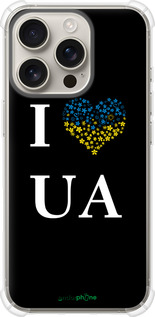 Силикон с усиленными углами чехол I love UA для Apple iPhone 16 Pro - 1112sp-3708 изображение 